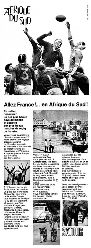 Publicit� Afrique du Sud 1967