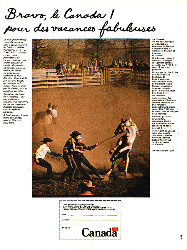 Publicit� Canada 1970