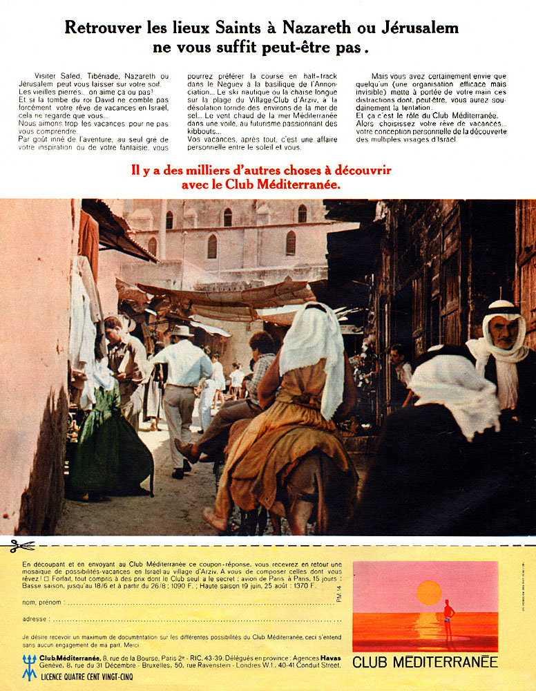 Publicit� Club M�diterrann�e 1967