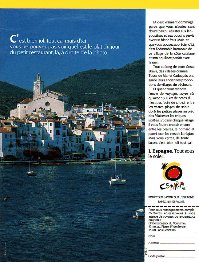 Publicit� Espagne 1990