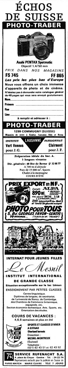 Publicit� Suisse 1967