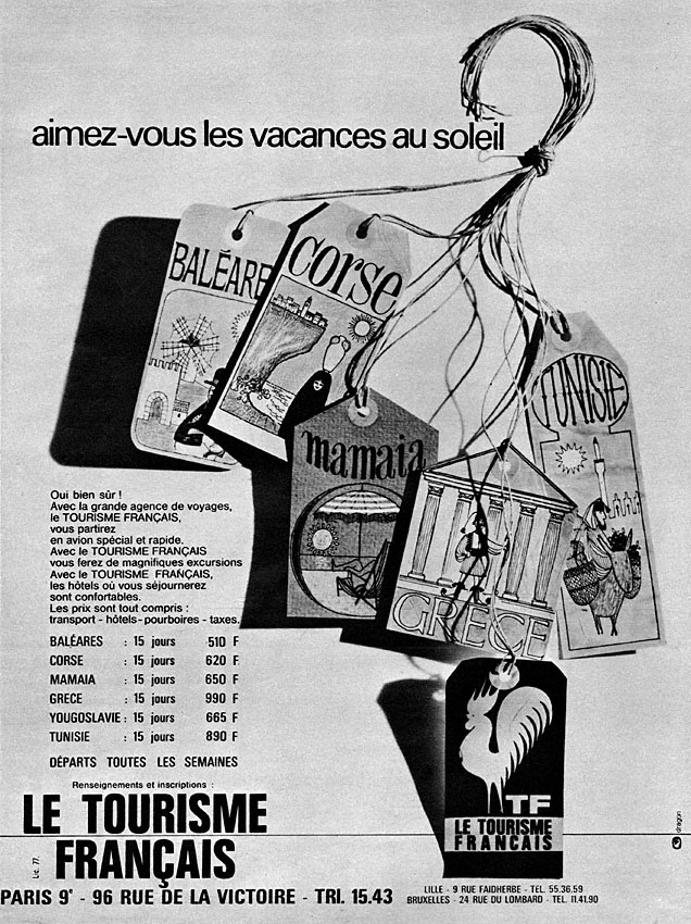 Publicit� TourismeFrancais 1964