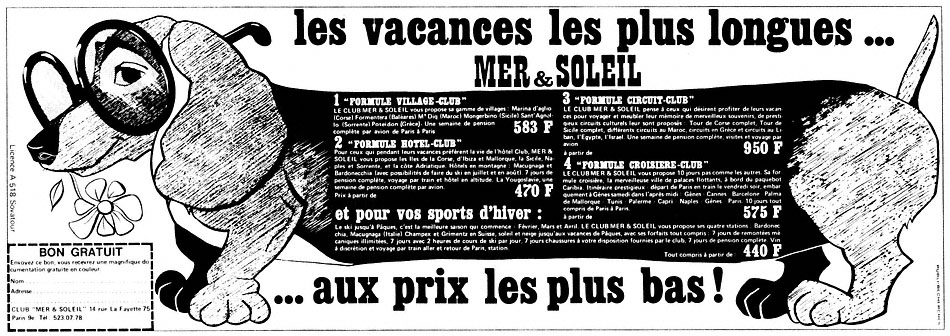 Publicit� Divers 1969