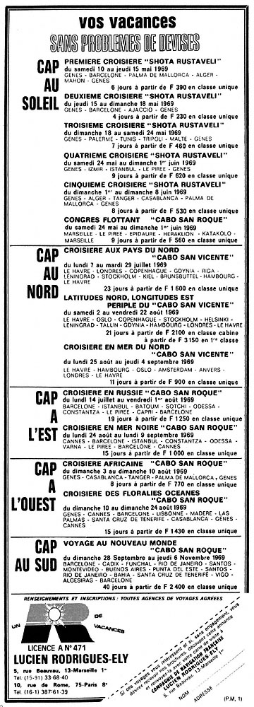 Publicit� Divers 1969