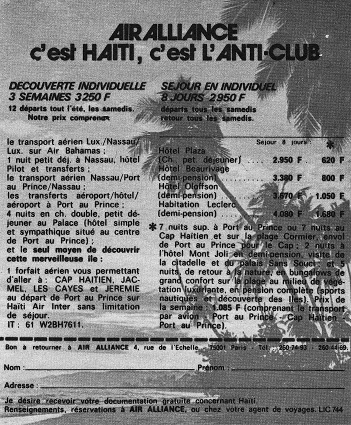 Publicit� Divers 1976