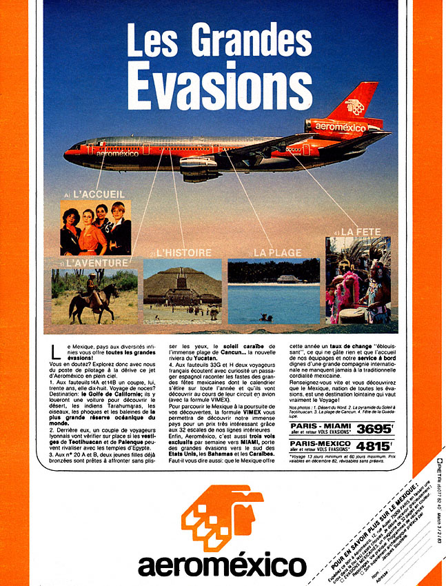 Publicit� Aerom�xico 1983