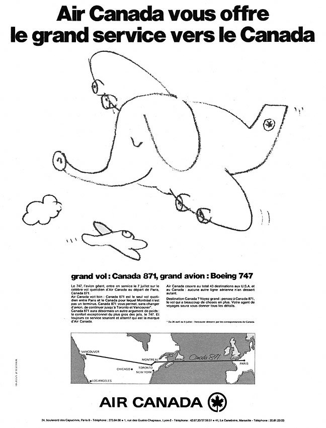 Publicit� Air Canada 1971