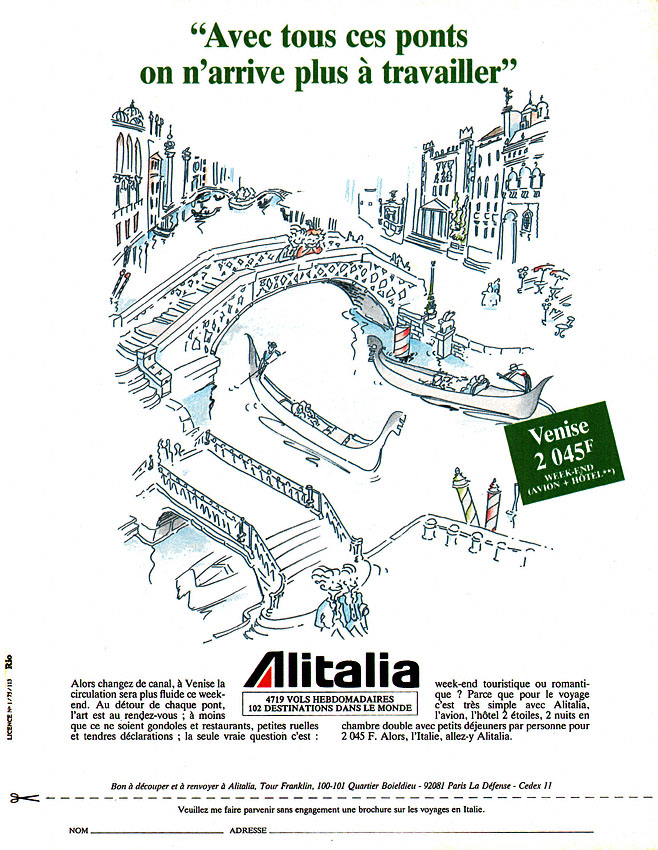 Publicit� Alitalia 1989