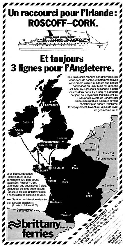 Publicit� Britanny Ferries 1978