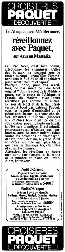 Publicit� Paquet 1980