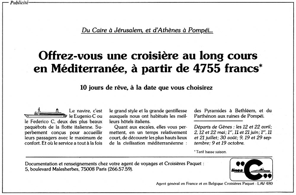 Publicit� Paquet 1983