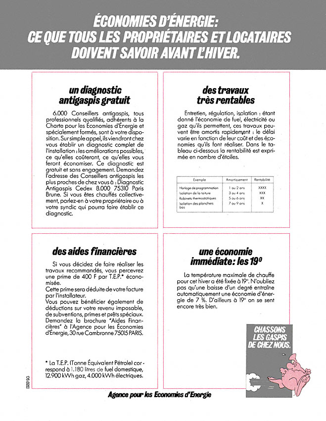 Publicit� Causes nationales 1979